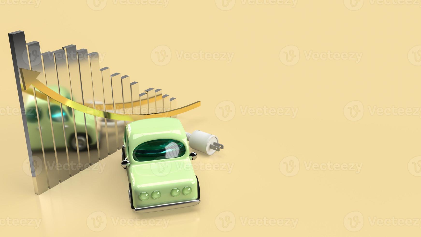 The car and electric plug on chart business for eco or automobiles system 3d rendering photo