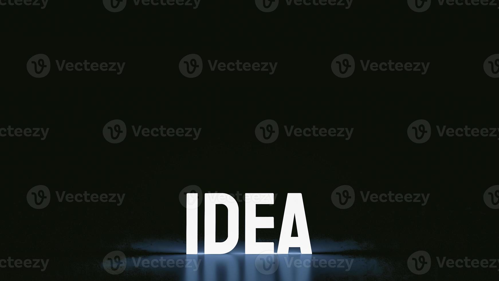 idea text glow in the dark for creative concept 3d rendering photo