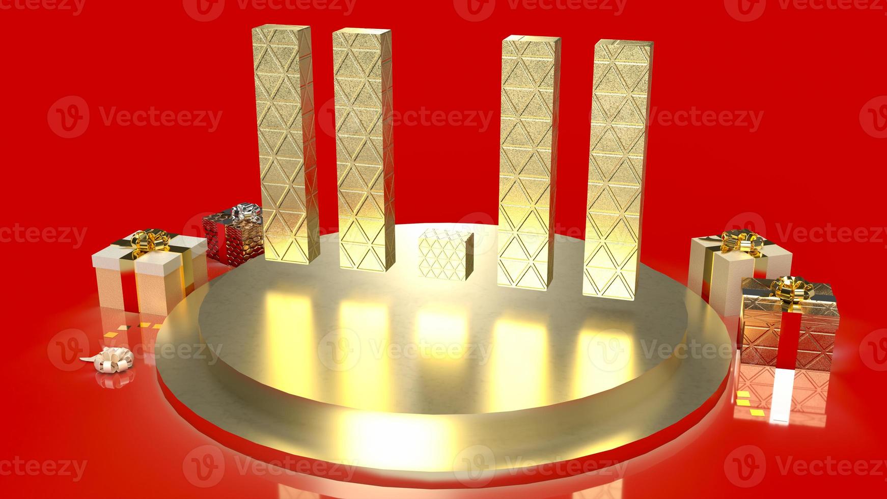 The gold number 11.11 on geometry podium shape for display product and gift box for sale promotion concept 3d rendering photo