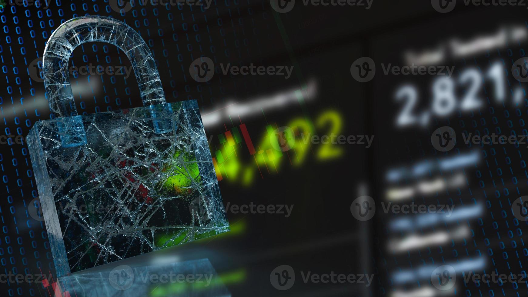 lock and business background for security concept 3d rendering photo