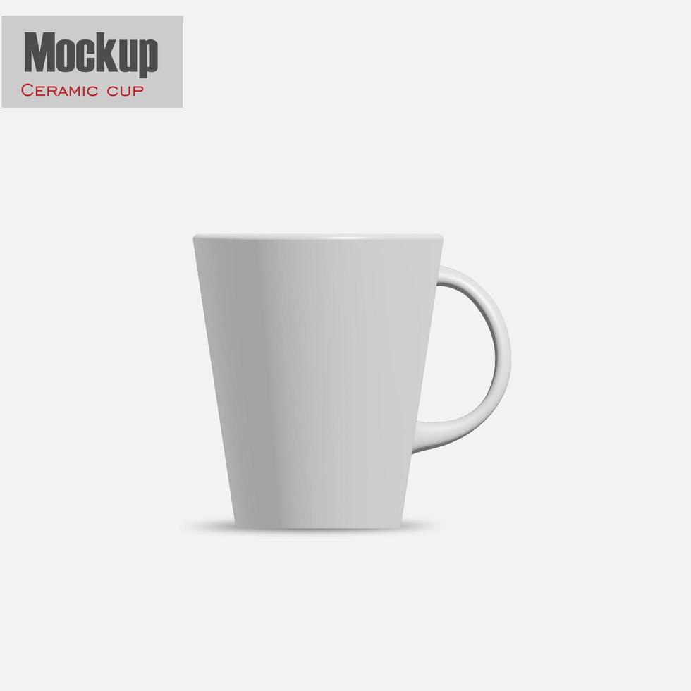Mug Mockup with white background. realistic white coffee mugs isolated on transparent background template for mockup.3d illustration. photo