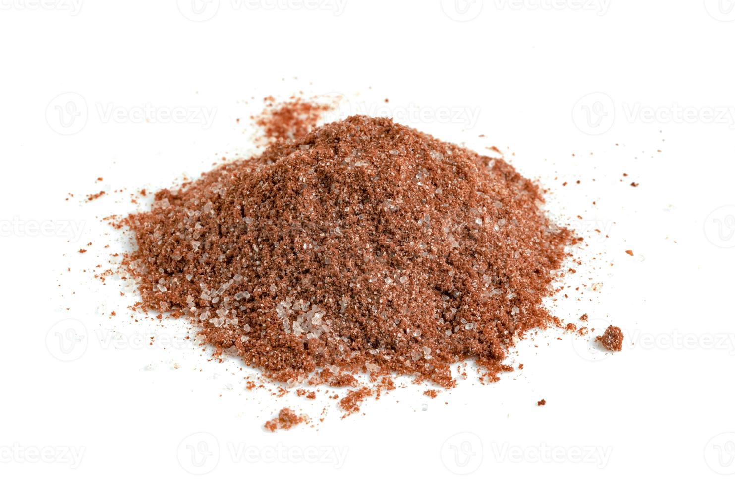 Cocoa powder with sugar isolated on white background photo