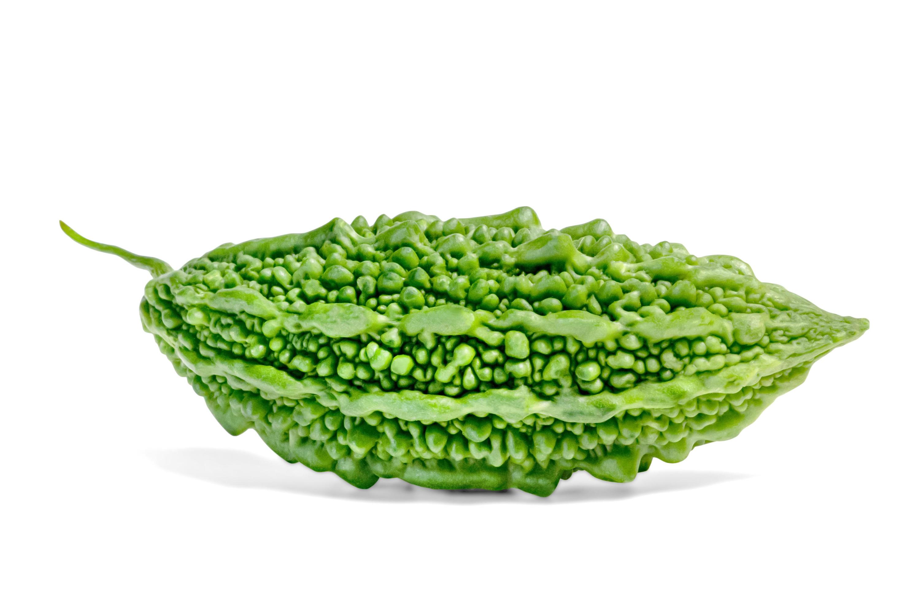 Bitter gourd or Bitter melon or Momordica charantia isolated on white