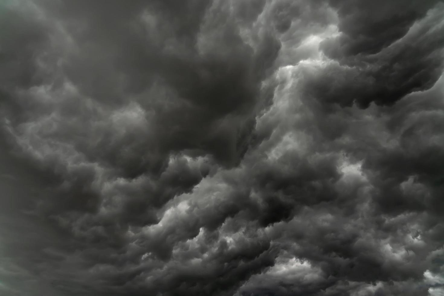 Rain clouds and black sky textured background photo