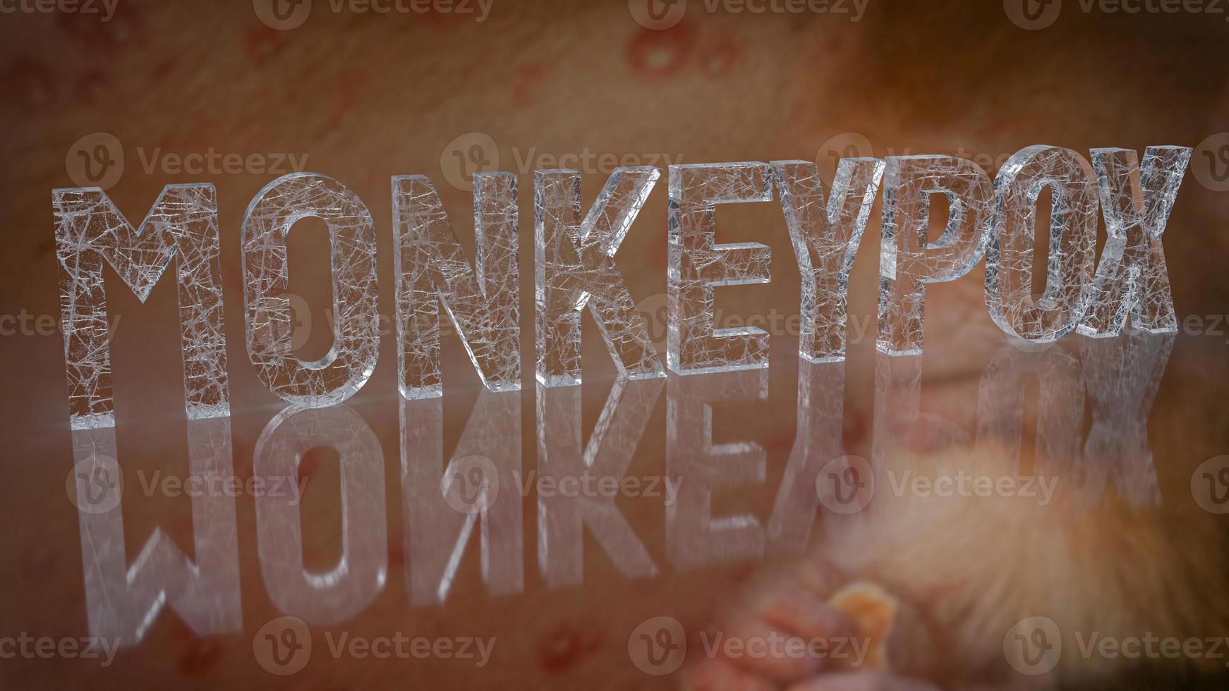 The monkey pox word for sci or outbreak  concept 3d rendering photo