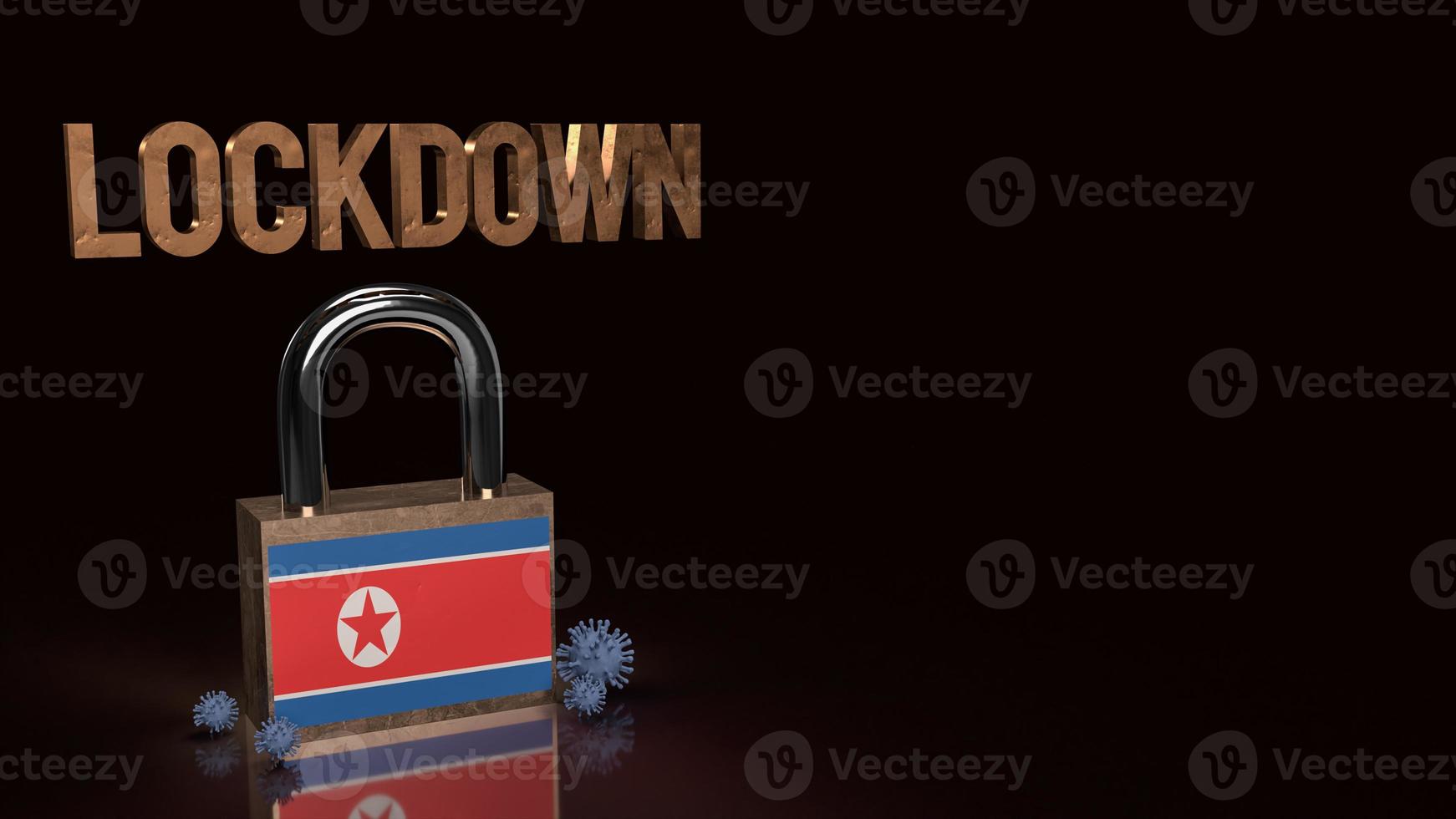 The North Korea master key for virus crisis concept 3d rendering photo