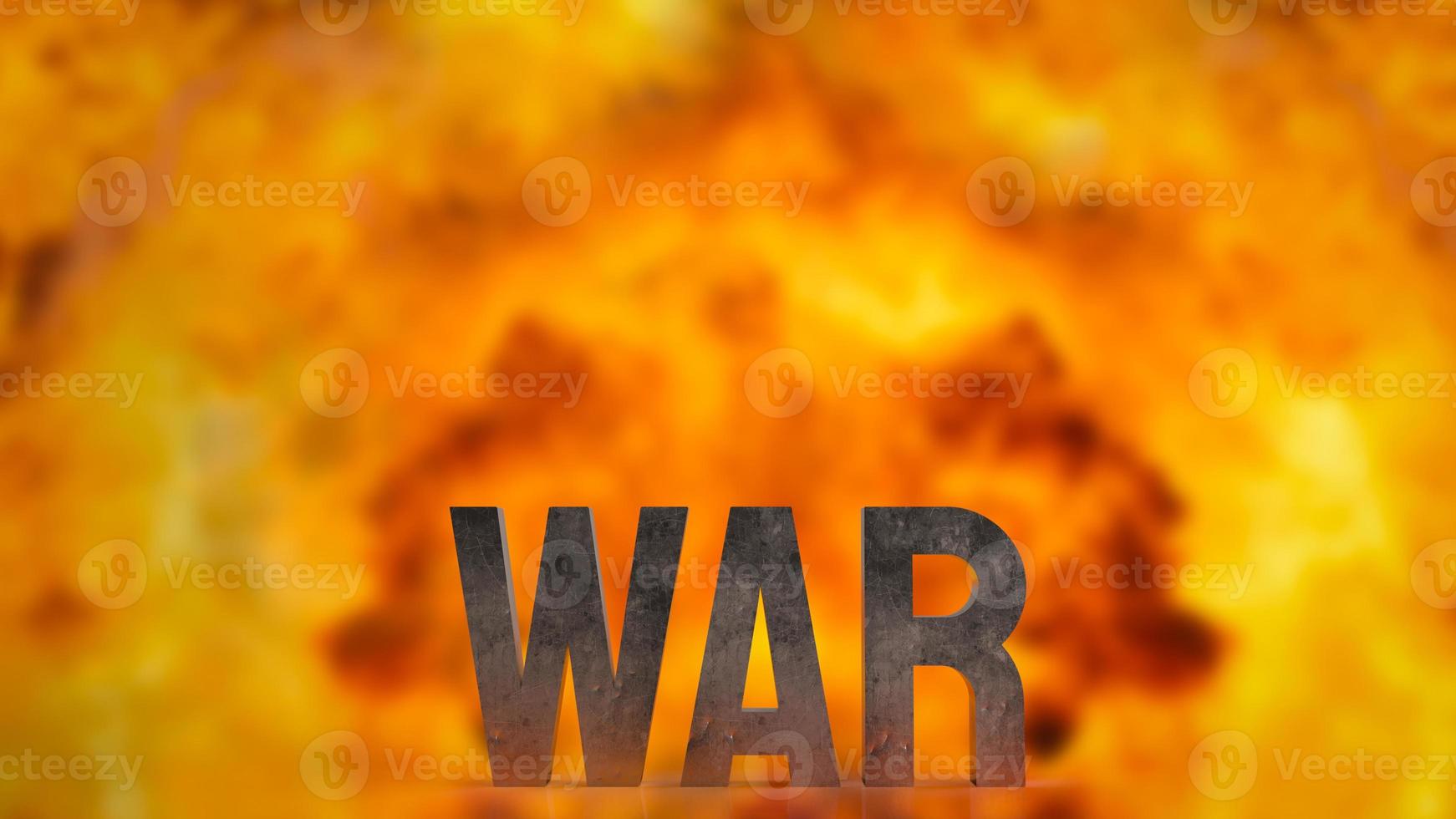 The war metal text on fire  bomb background 3d rendering photo