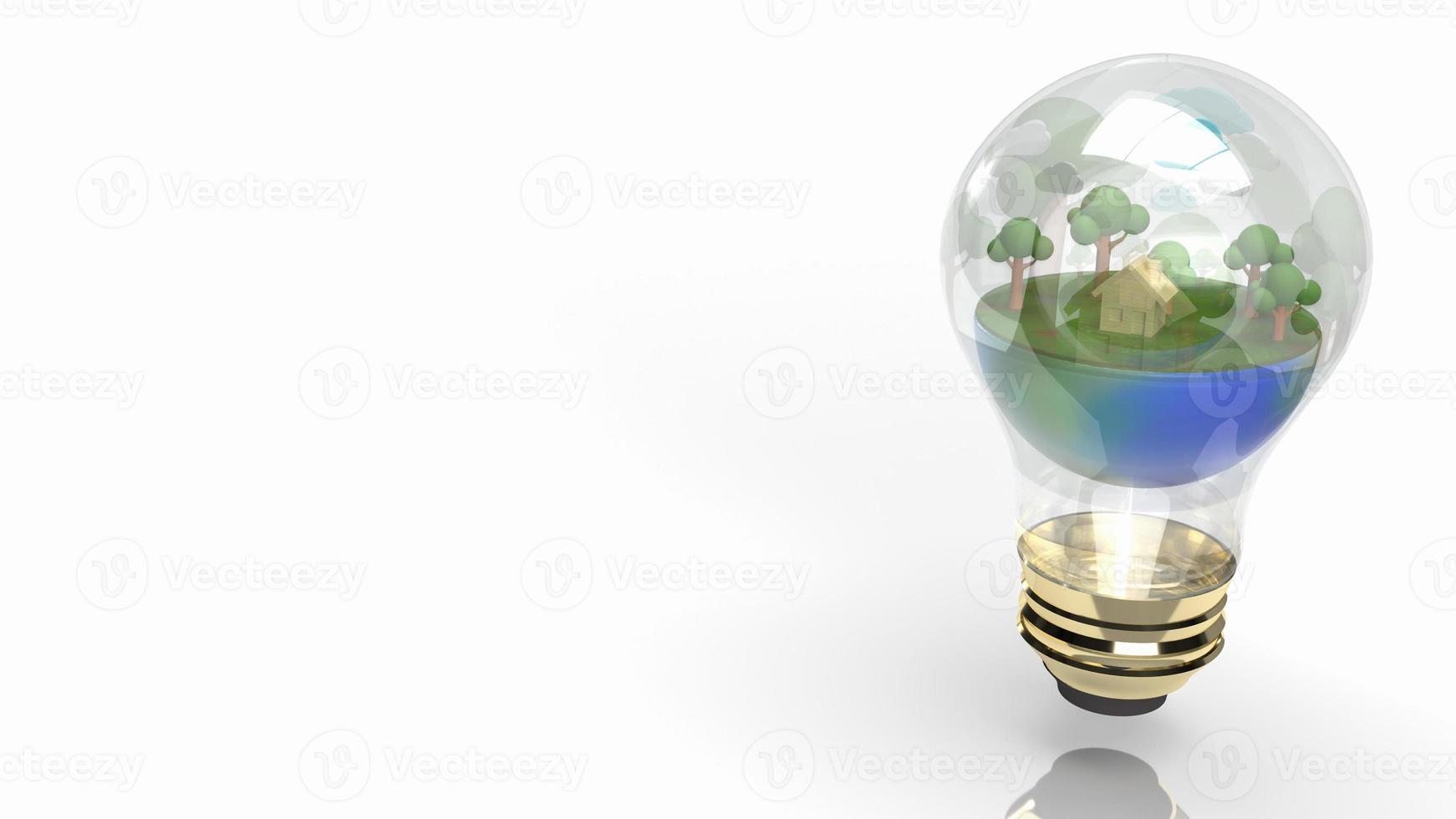 The earth in Light bulb for eco concept 3d rendering. photo
