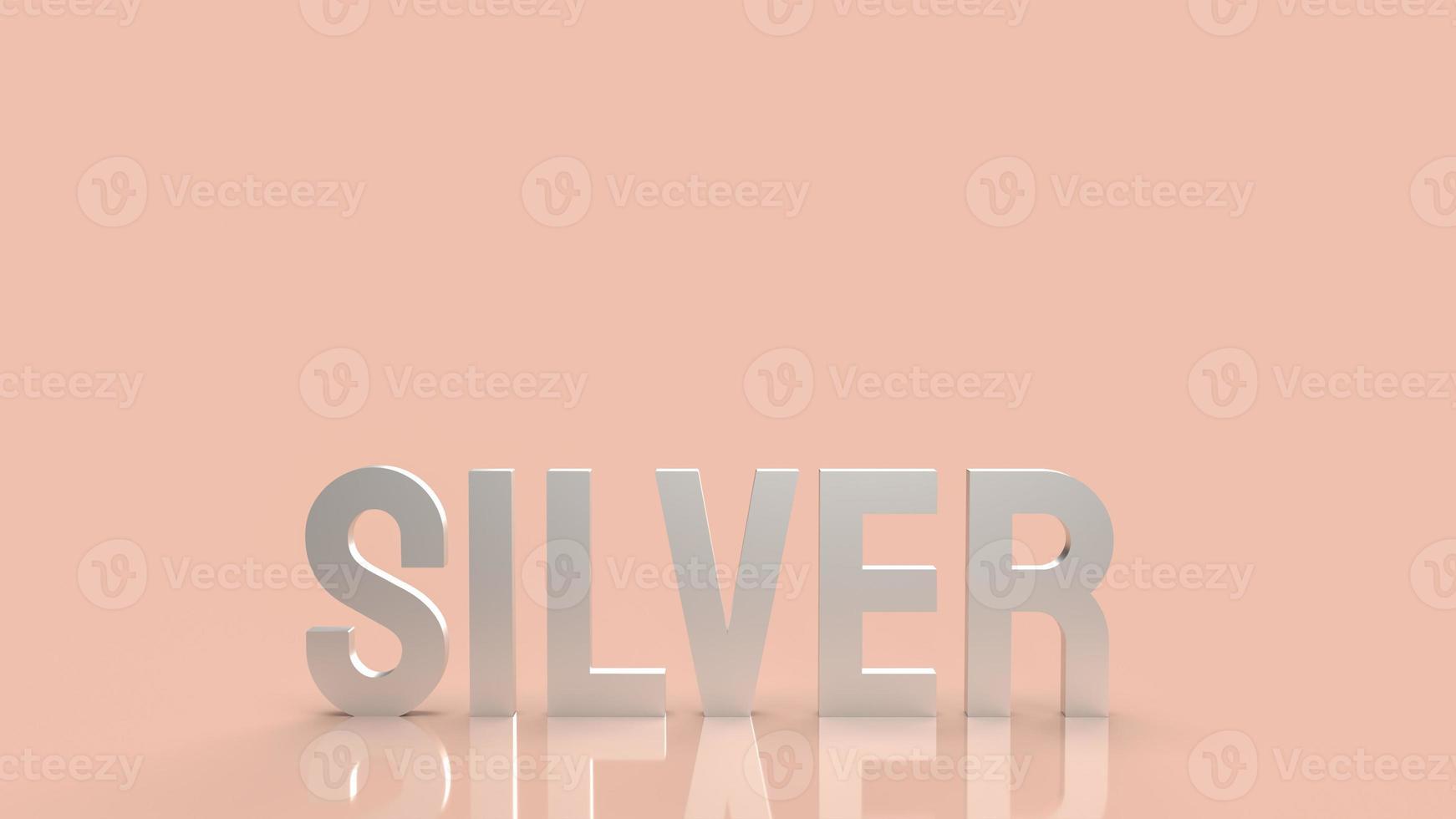 The silver text  for background business content 3d rendering photo
