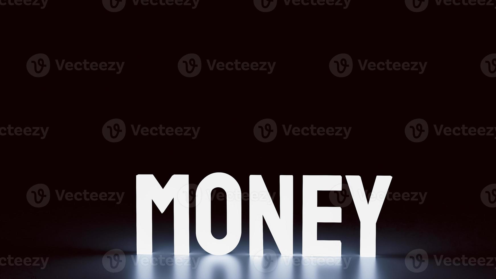 money word glow in the dark for business concept 3d rendering photo