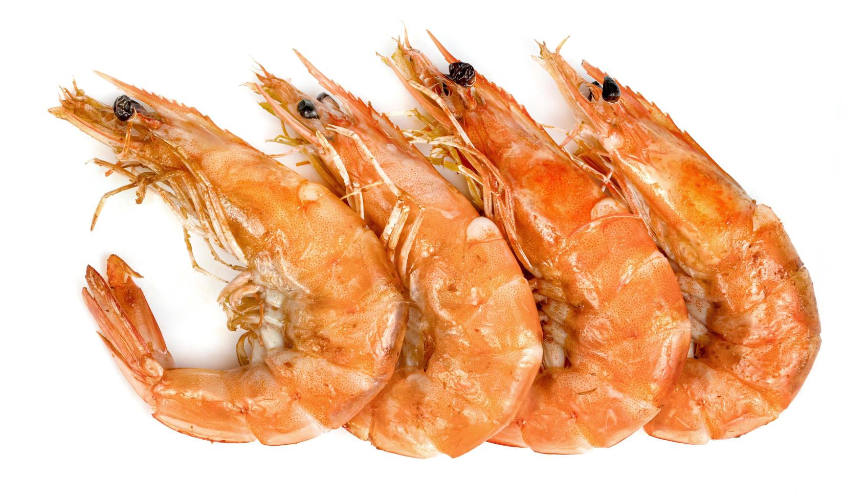 roasted prawn isolated on white background ,grilled shrimp photo