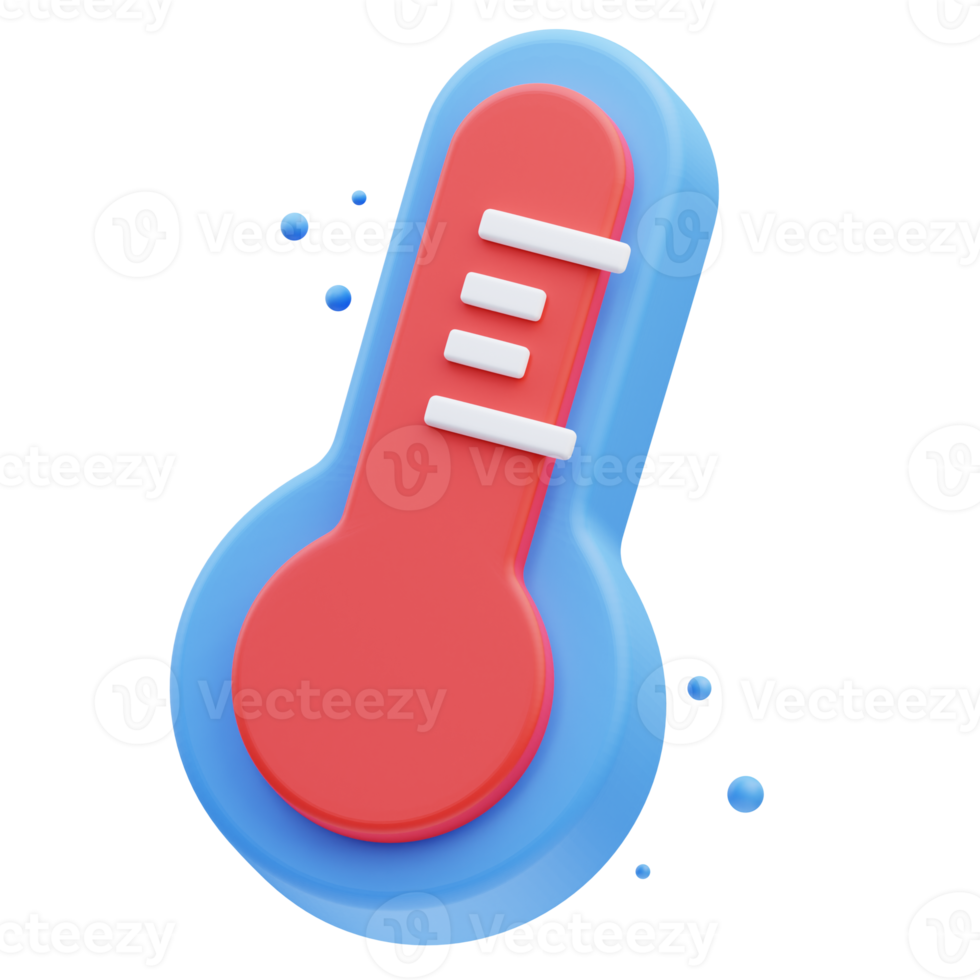 ensemble médical, icône de thermomètre, illustration 3d png