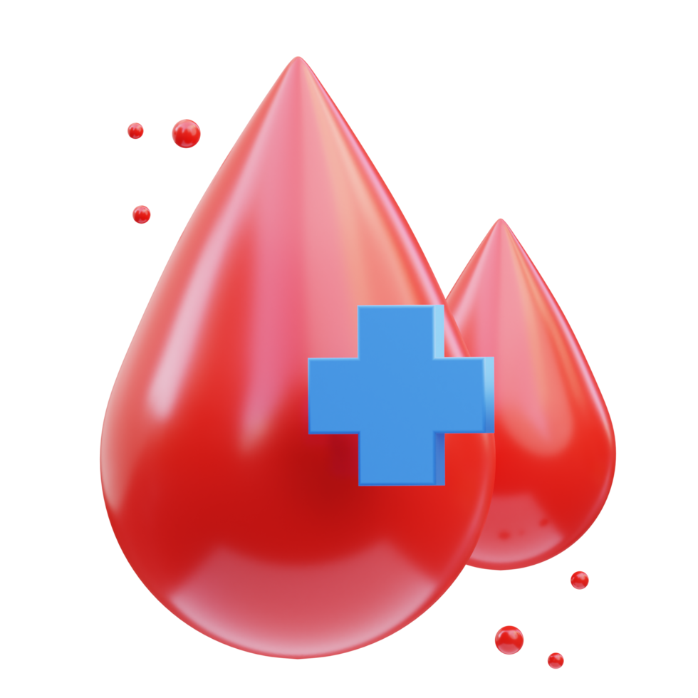 medizinisches Symbol, Blut 3D-Illustration png