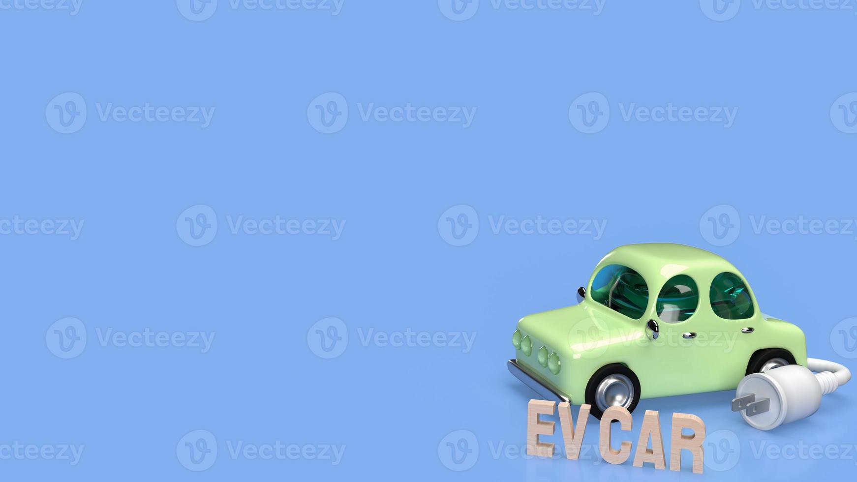 The car and electric plug  for eco or automobiles system 3d rendering photo