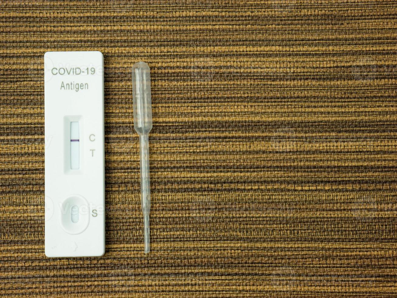The  Antigen Test Kit for test corona virus  top view image photo