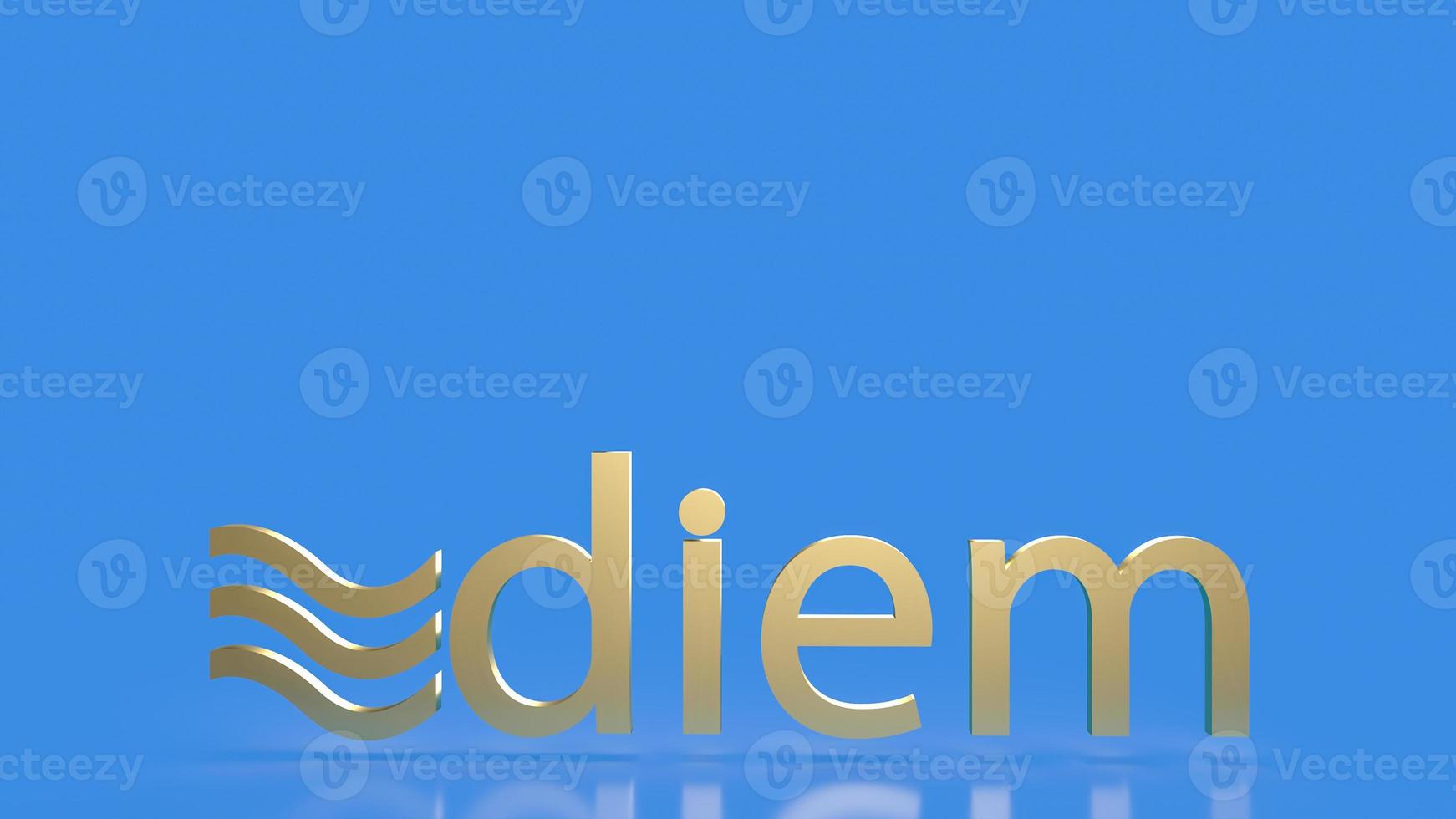 The diem gold word for business or cryptocurrency concept 3d rendering. 14  may 2021 ,Bangkok,Thailand. photo