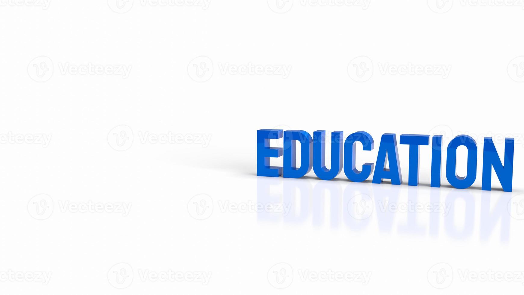 texto azul sobre fondo blanco para el concepto de educación representación 3d foto