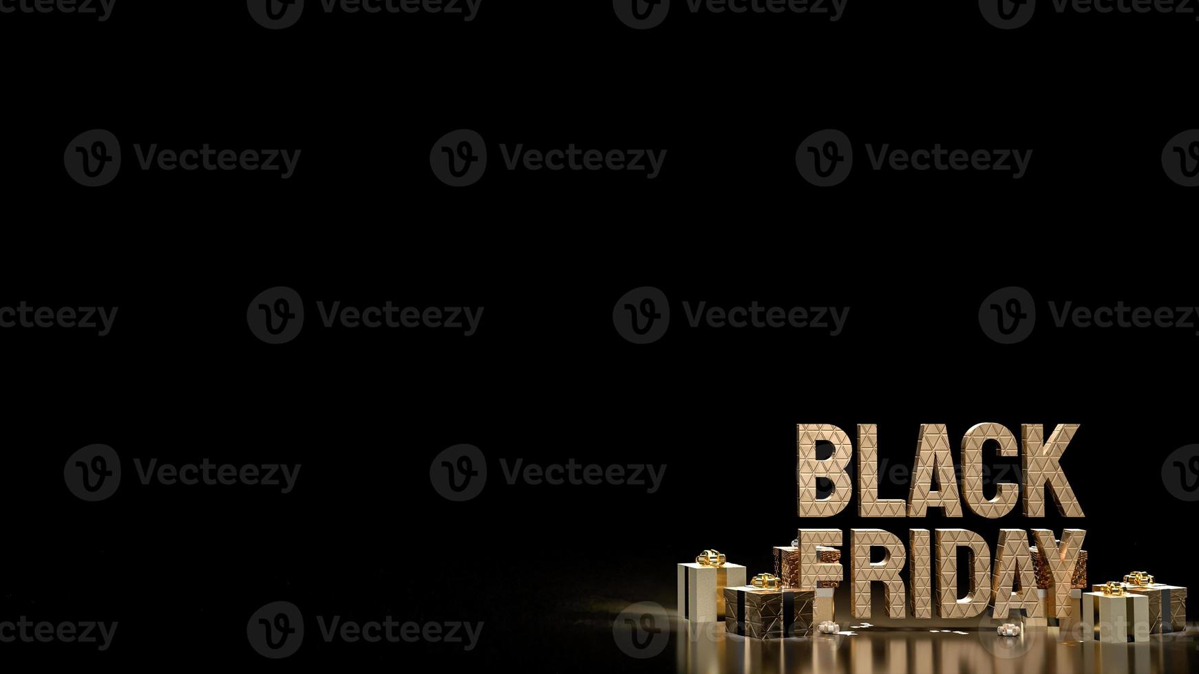 Black Friday gold text and gift boxes for offer or promotion shopping concept  3d rendering photo