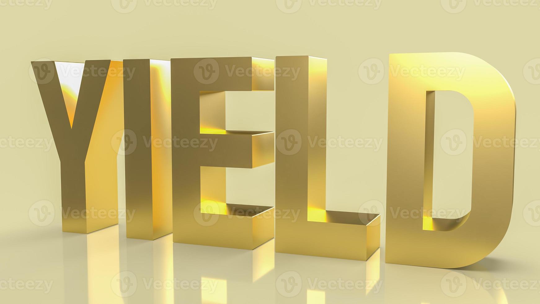 gold text yield for business concept 3d rendering photo