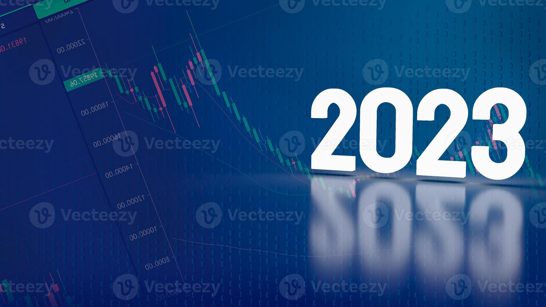 The 2023 white text on business background 3d rendering photo