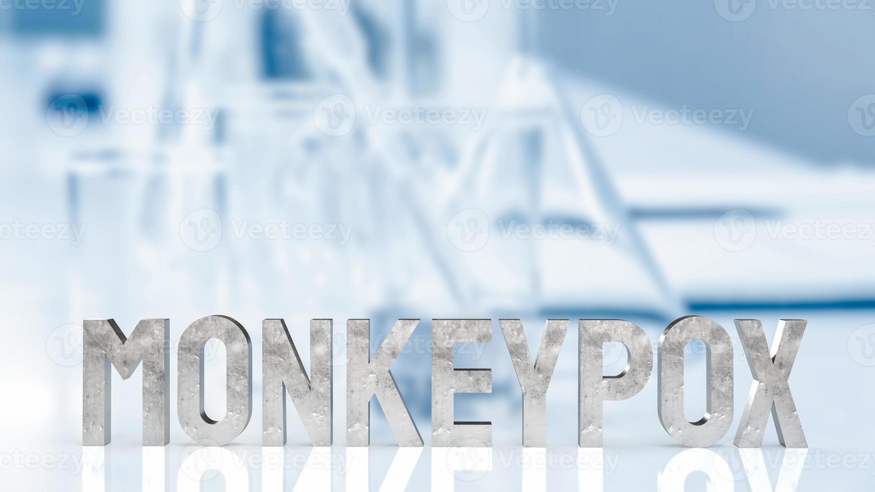 The monkey pox word for sci or outbreak  concept 3d rendering photo