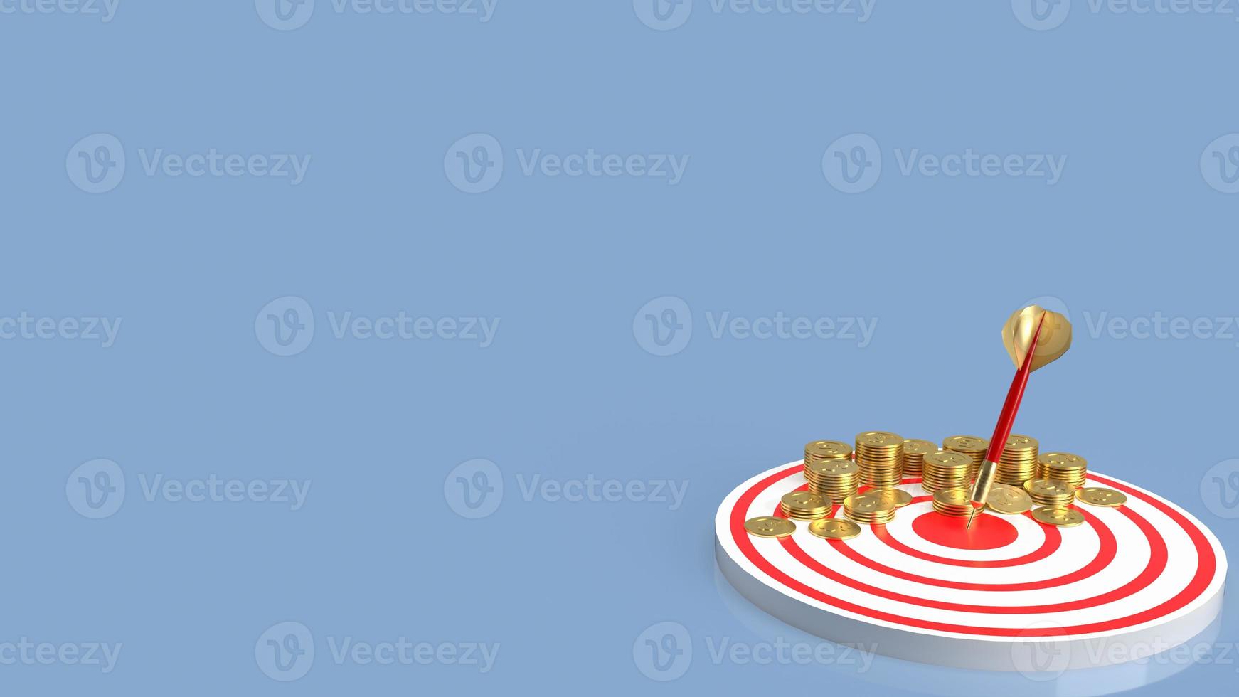 The darts coins on target for business concept 3d rendering photo