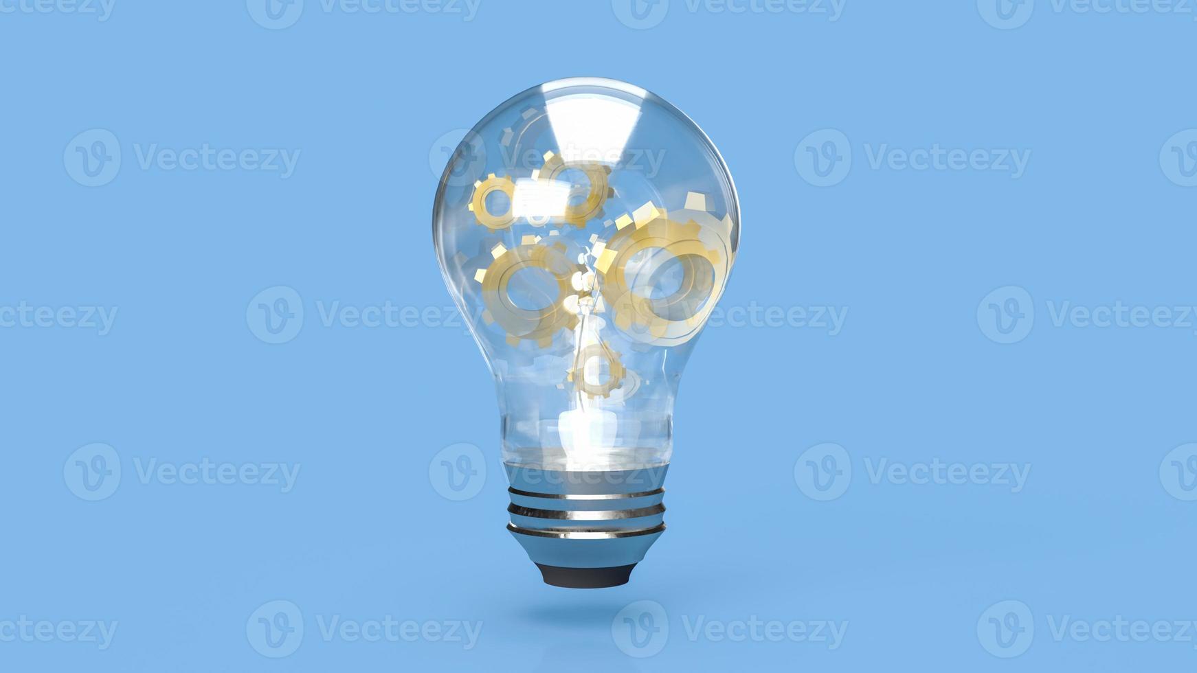 lightbulb and gear for idea or business concept 3d rendering photo