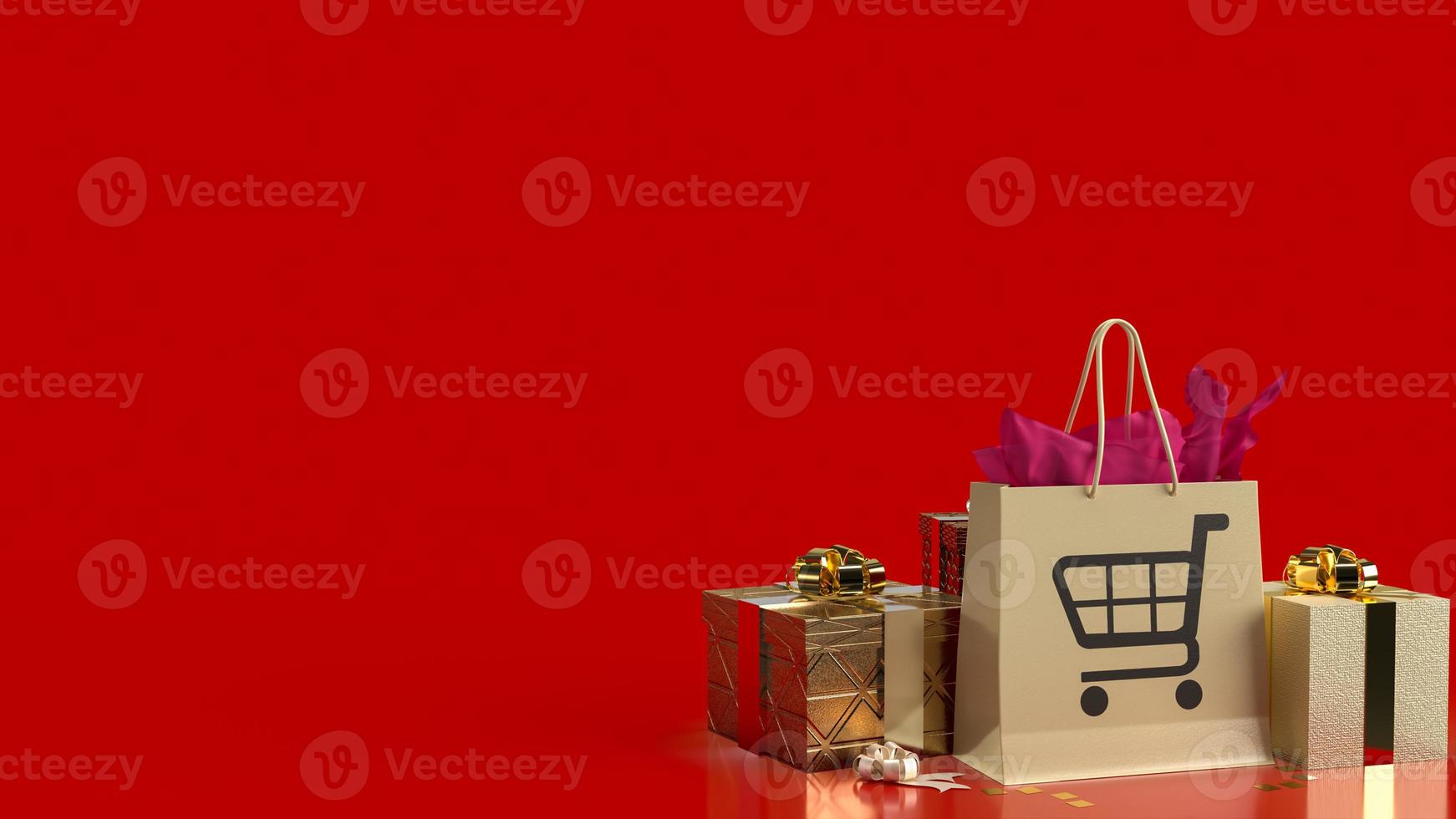 The shopping box  on tablet for online market concept 3d rendering photo