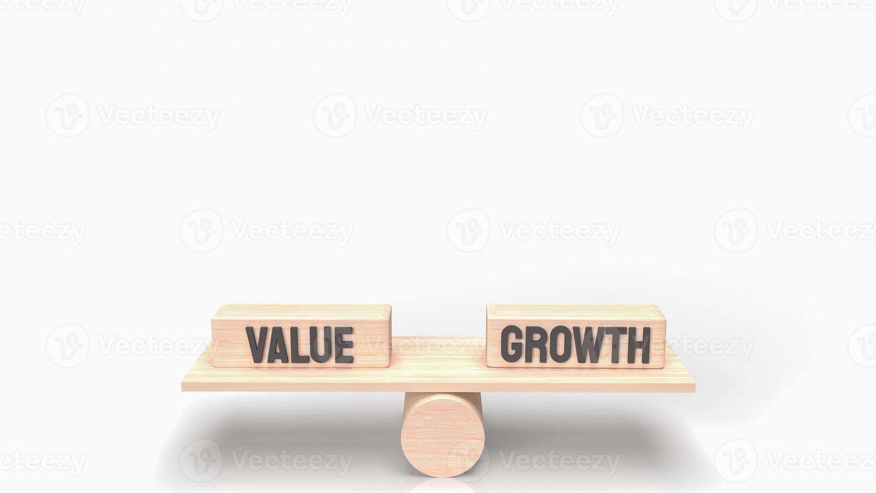 The word  value and growth on wood  for business concept 3d rendering photo