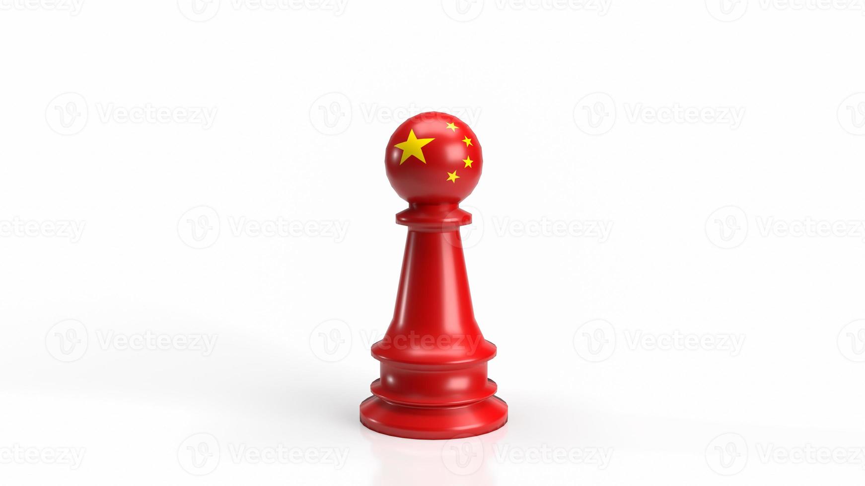 The red Chinese chess on white background  for business concept 3d rendering photo