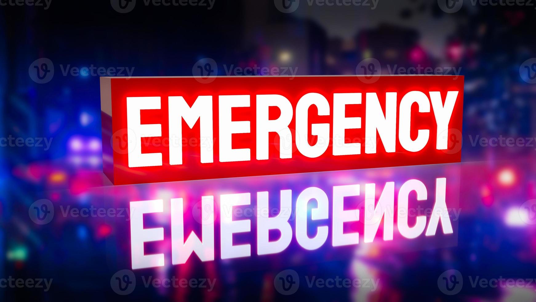 emergency light box in dark for rescue or  safety concept 3d rendering photo