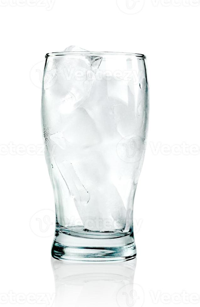 ice cubes in glass  isolated on white background ,include clipping path photo