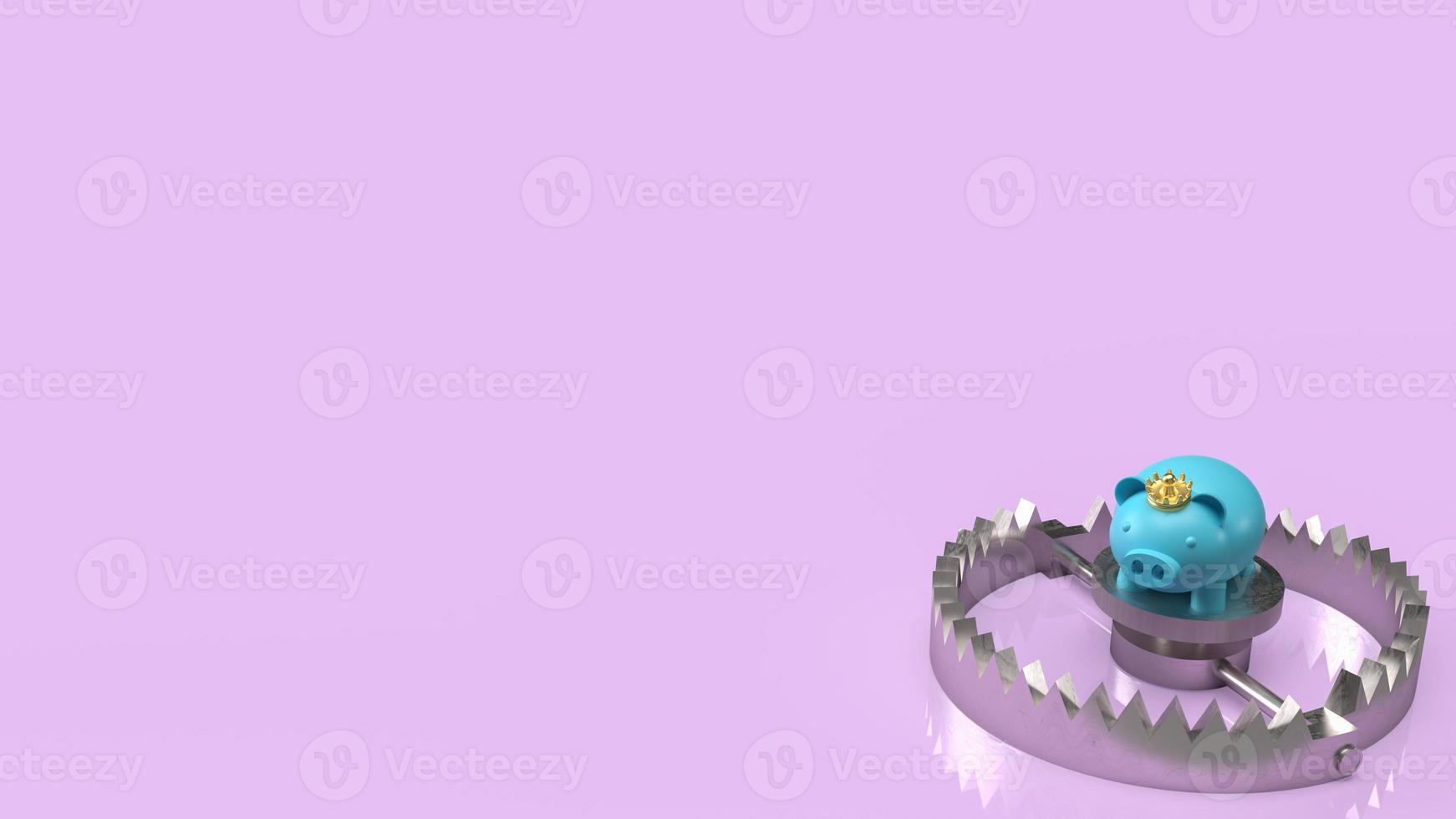 The piggy bank on trap for business concept 3d rendering photo