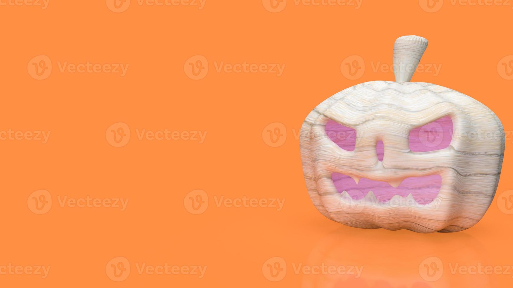 white  pumpkin jack for halloween holiday concept 3d rendering. photo