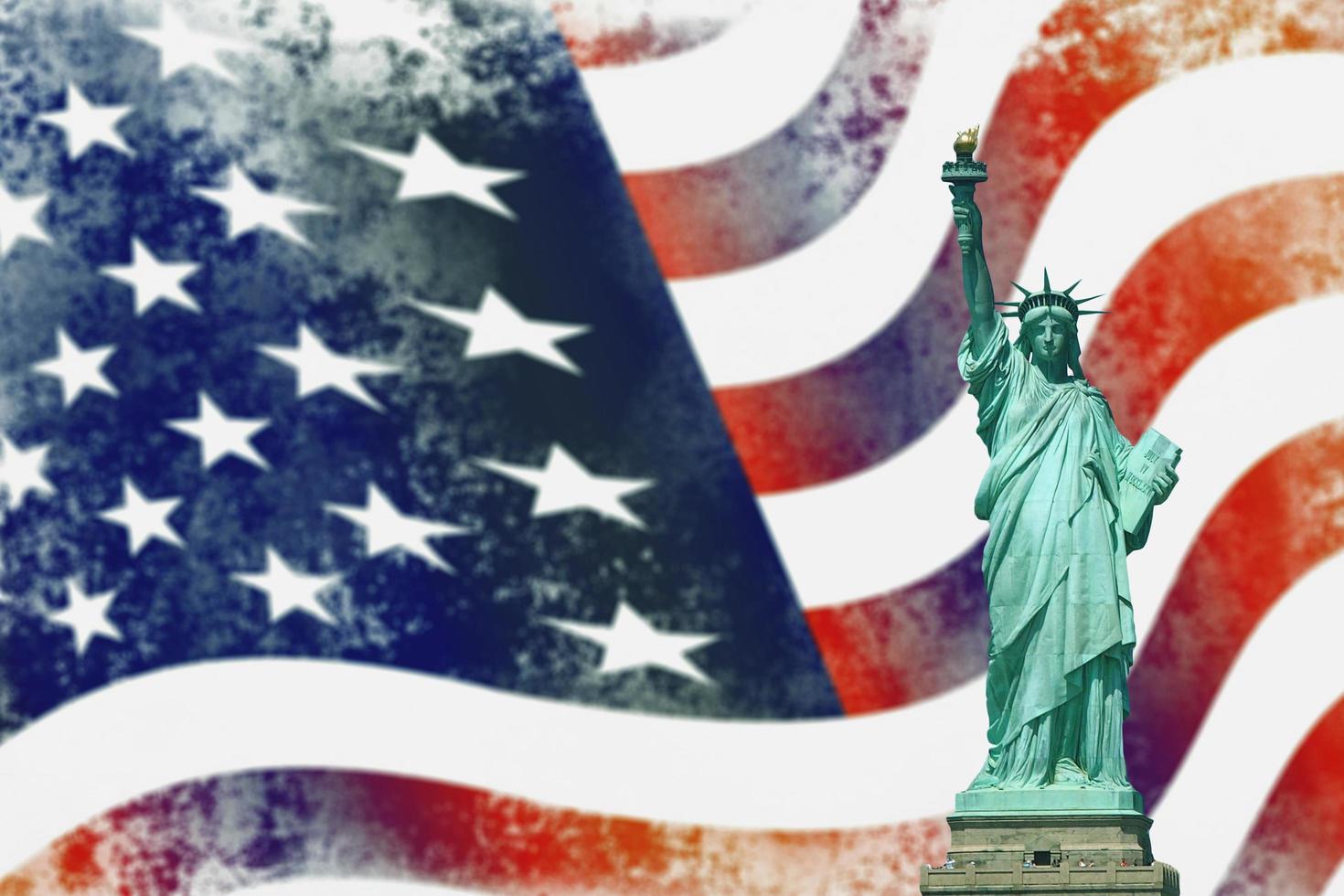 statue of liberty on american flag background 10124629 Stock Photo at