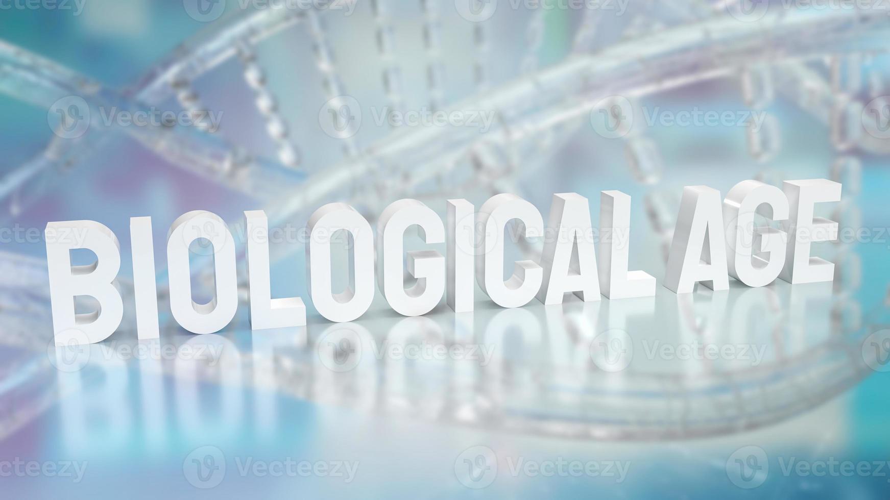 The biological age on dna  background for sci or medical concept 3d rendering photo