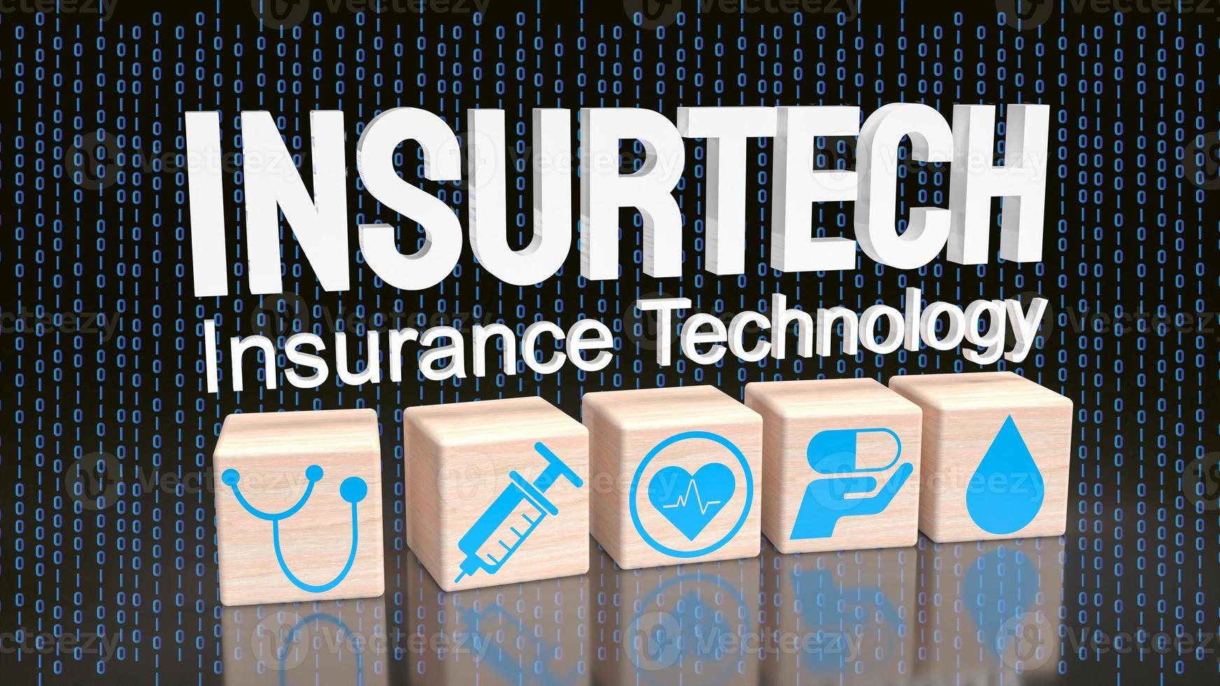 The insurtech word on digital background  for technology concept 3d rendering photo