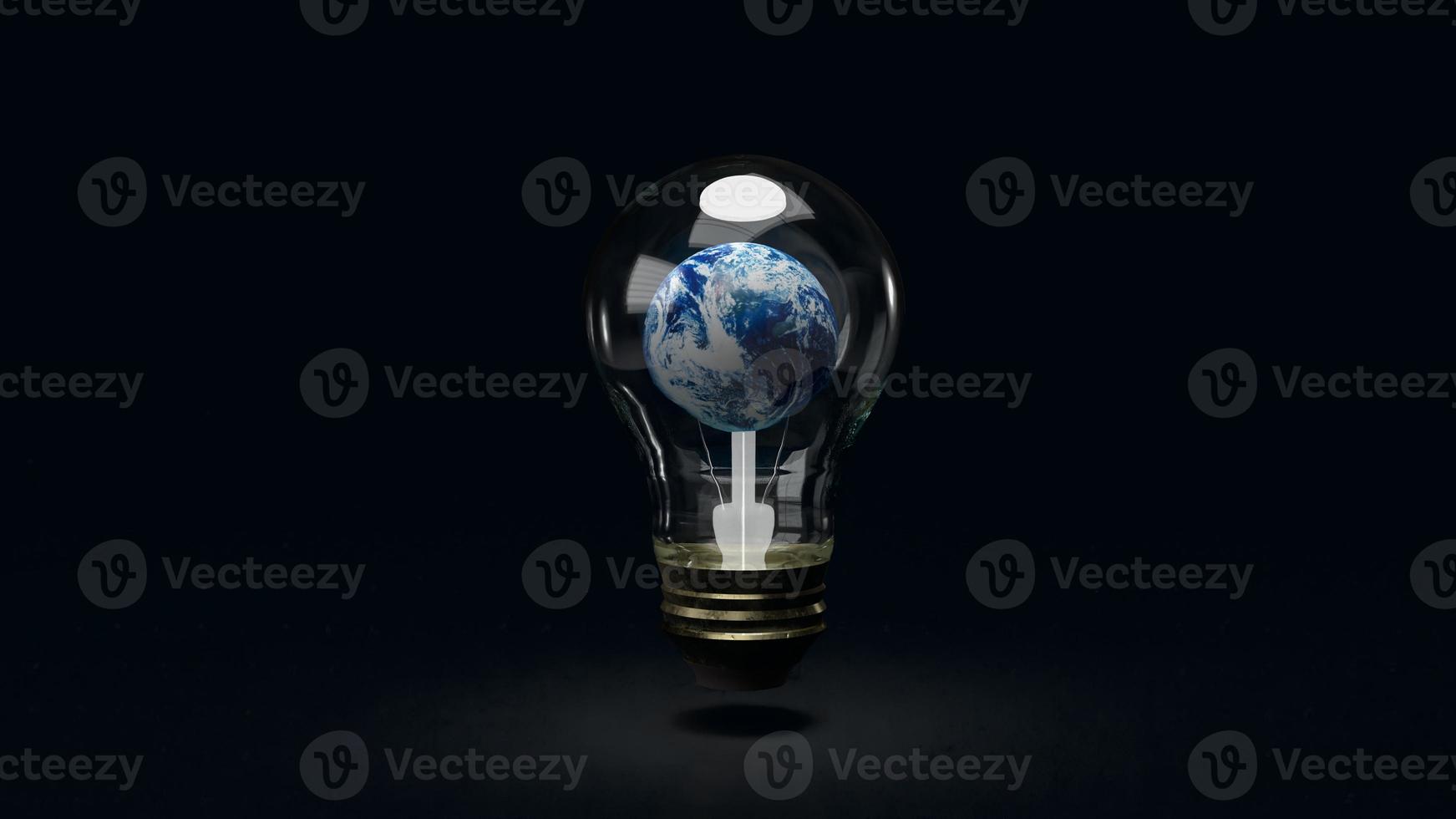 The earth in bulb  for business or sci concept 3d rendering photo