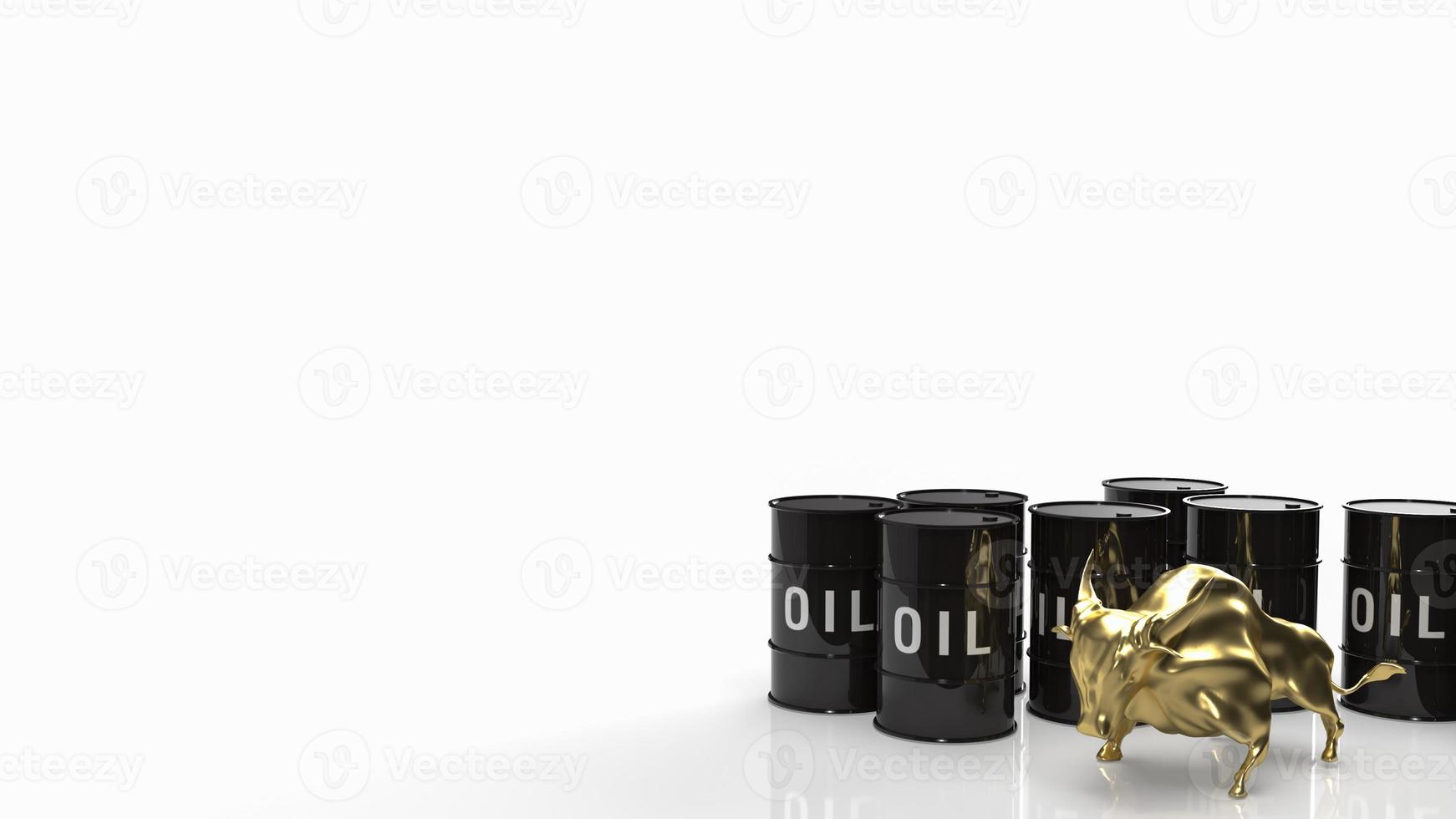 oil tank and gold bull for business concept 3d rendering photo