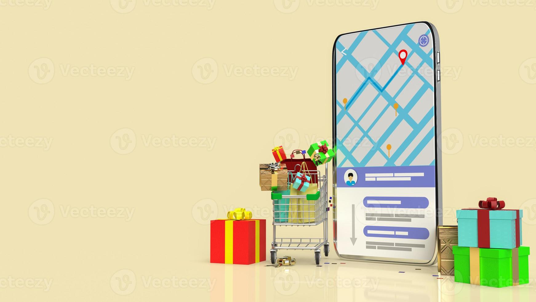 The mobile application  for delivery  business concept 3d rendering photo