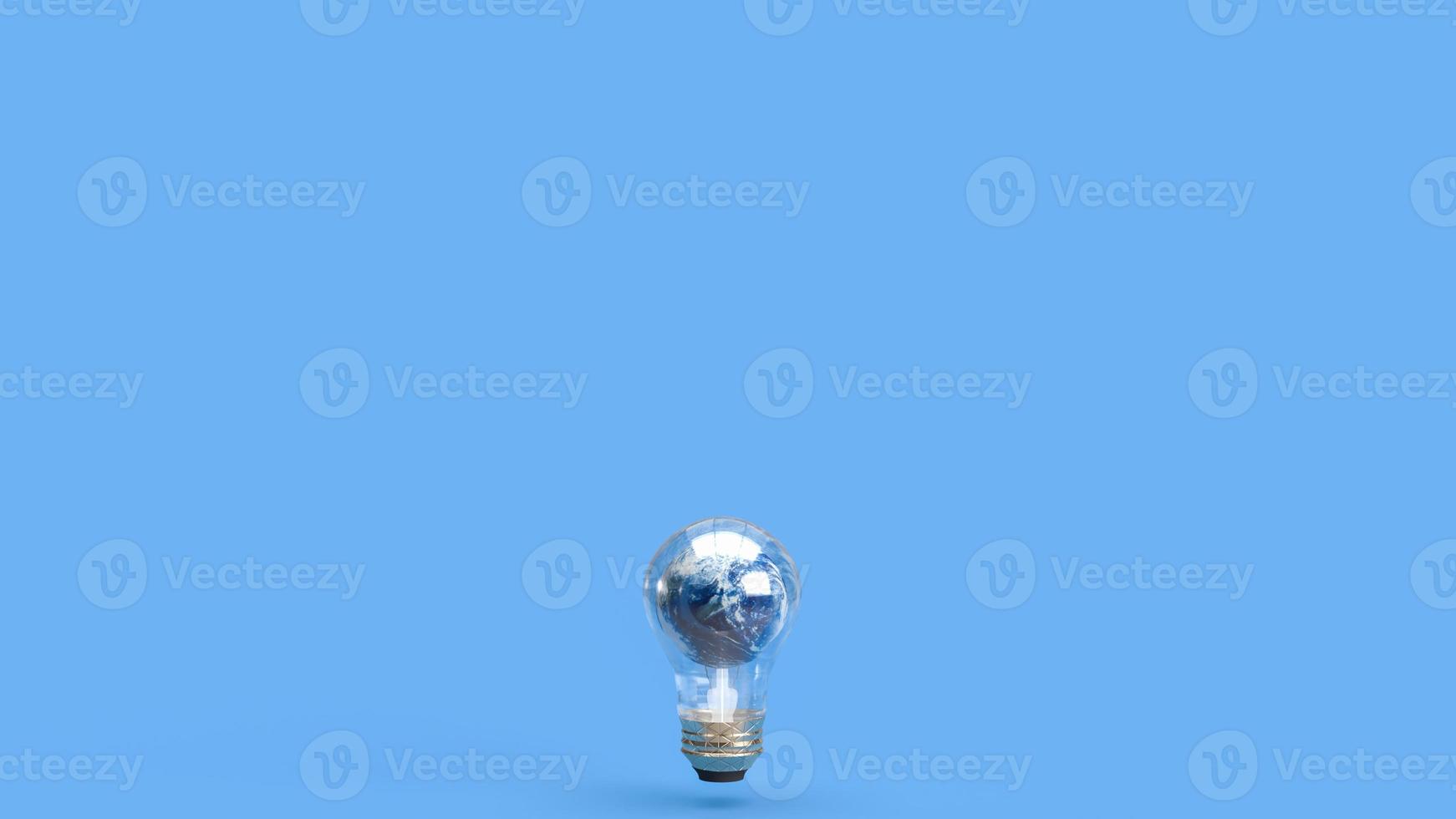 The earth in light bulb for ecological  or sci concept 3d rendering photo