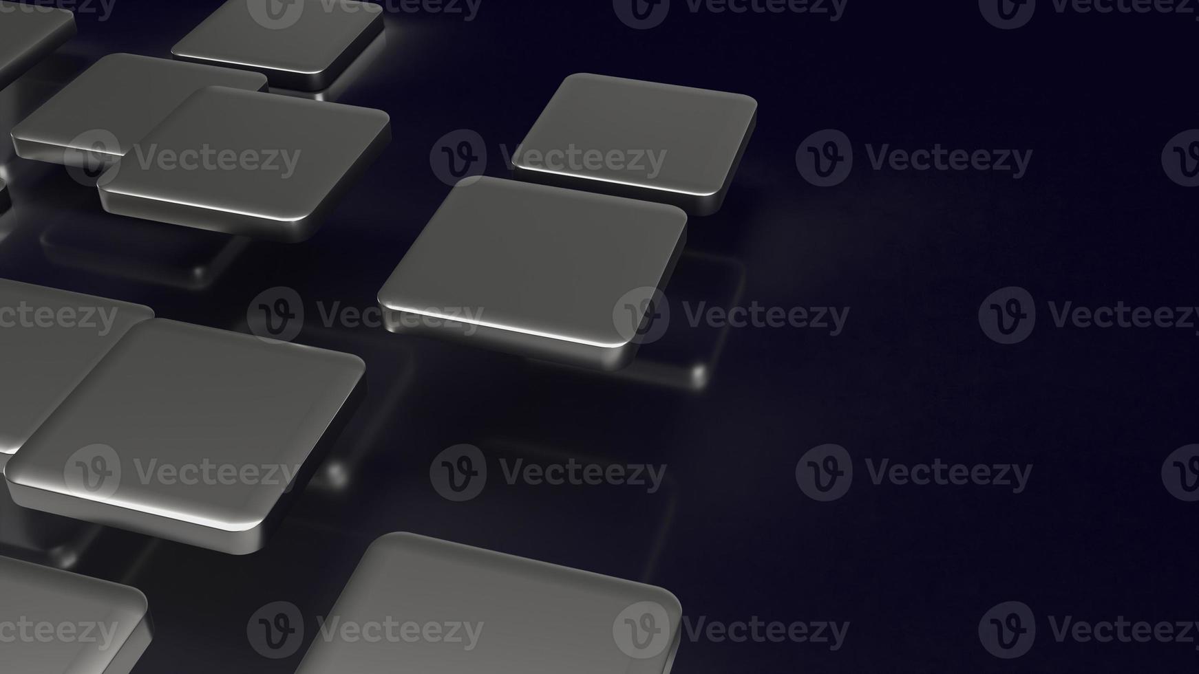The silver plate on black background for abstract content 3d rendering photo
