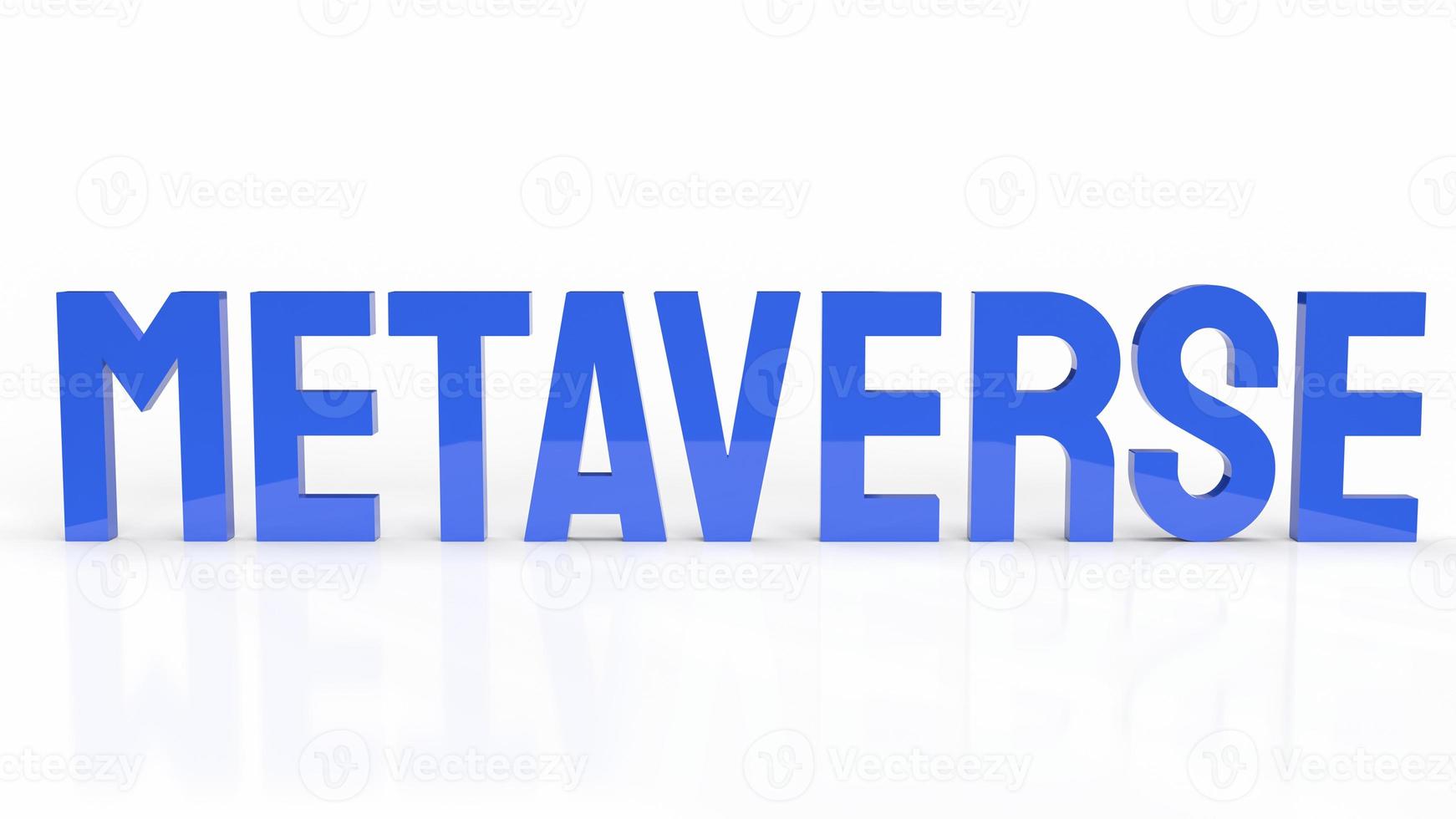 The blue metaverse text on white background for business or technology  concept 3d rendering. photo