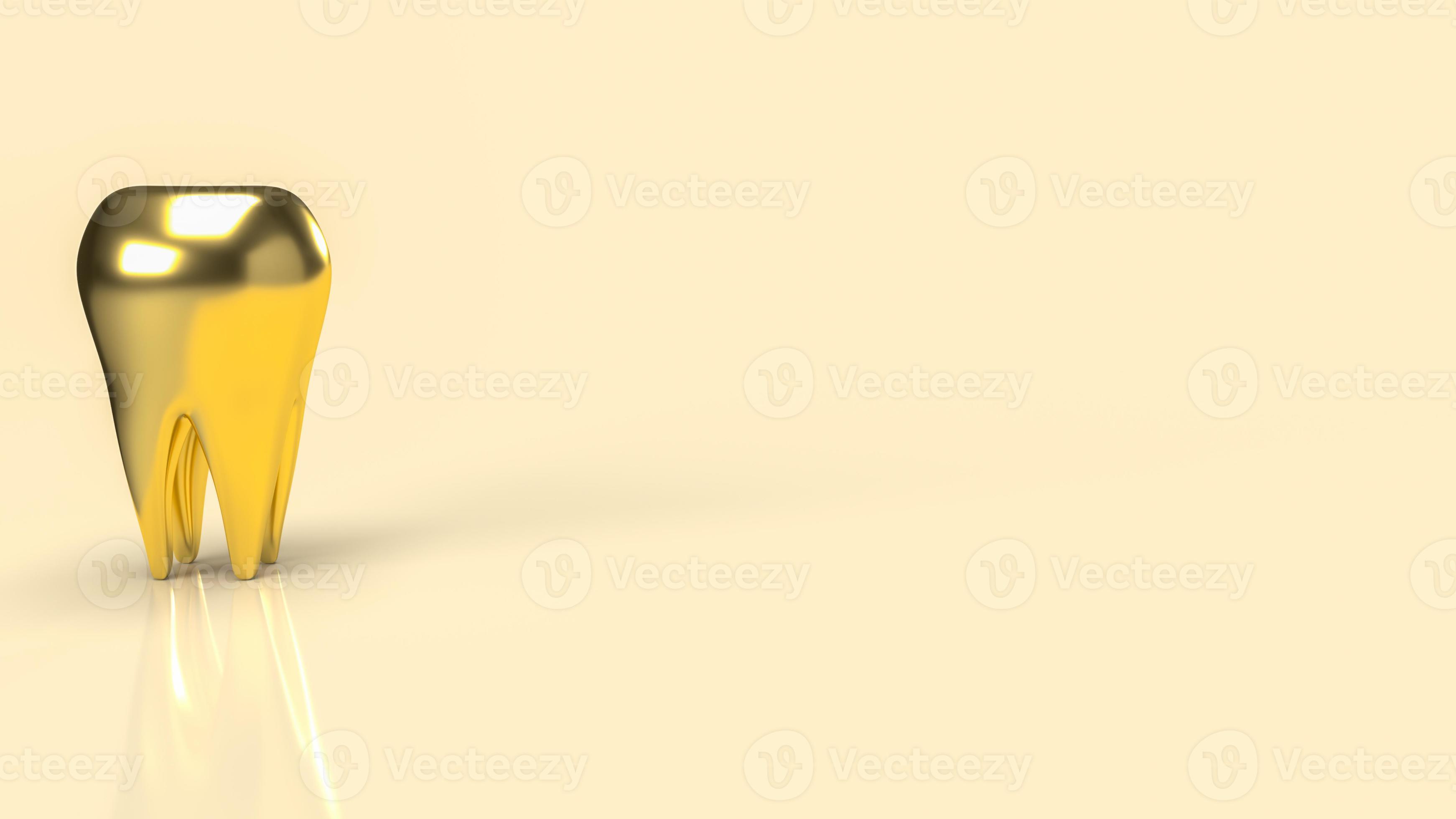 gold tooth for dental or medical concept 3d rendering 10124745 Stock