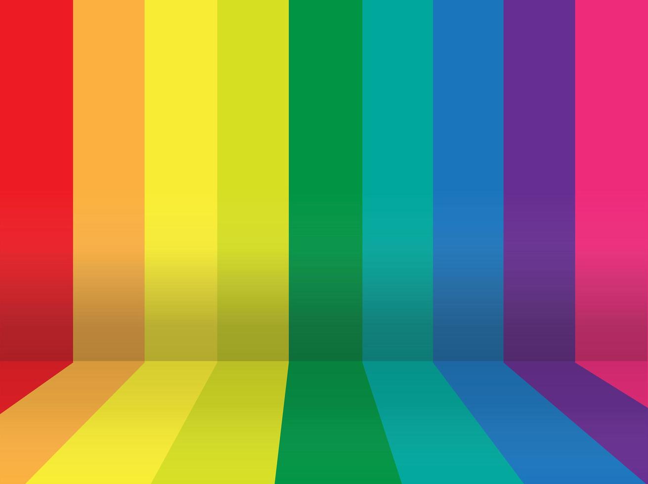 Abstract rainbow gradient multi colors of white scene background with perspective room. Summer multi colors pattern backdrops. Lgbt, Lesbian, Gay photo