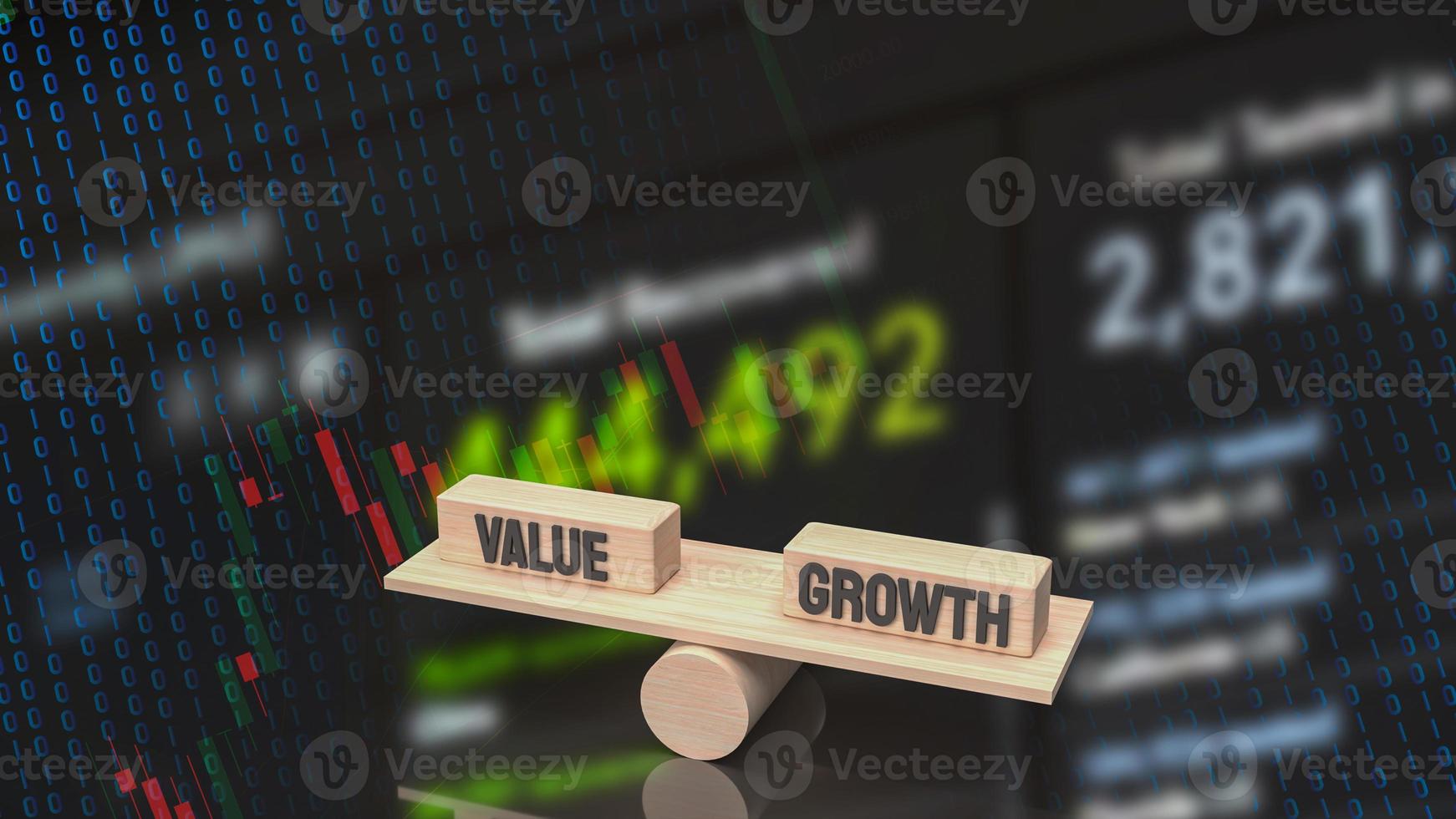 The word  value and growth on wood  for business concept 3d rendering photo