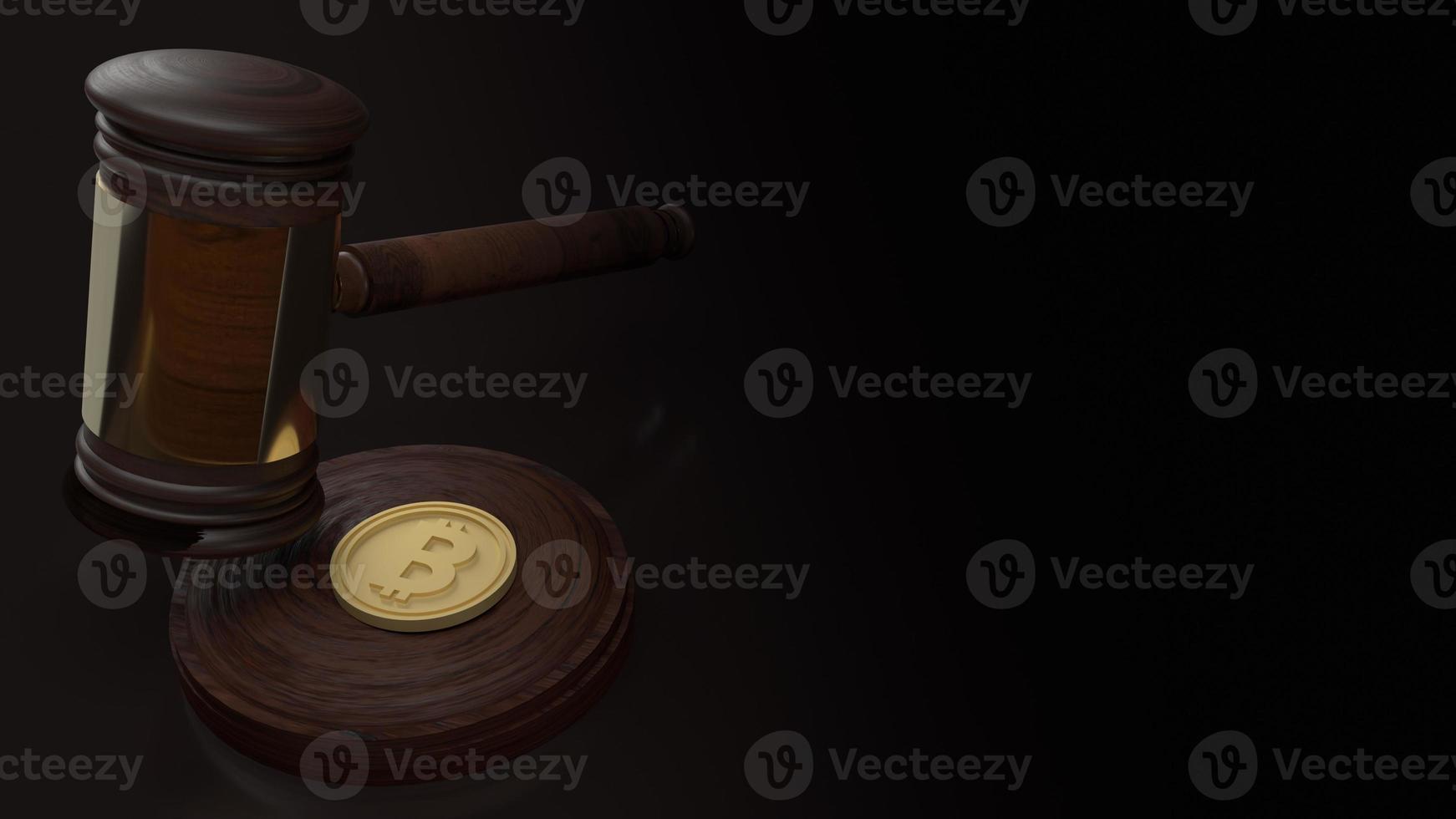 The hammer wood and bitcoin for cryptocurrency law content 3d rendering 10124828 Stock Photo at