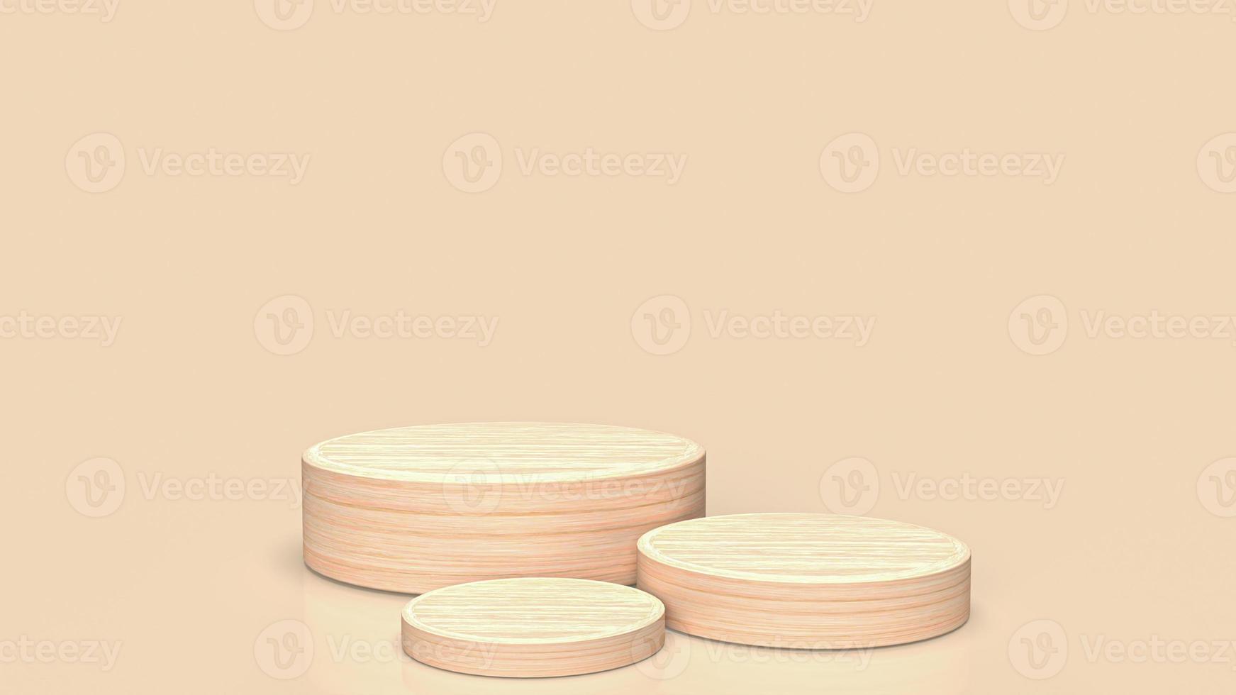 The wood podium for present or promotion concept 3d rendering photo