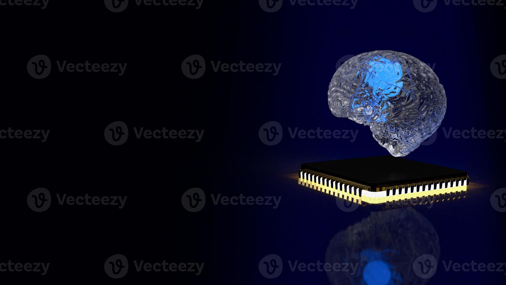 brain and ic for ai or technology concept  3d rendering photo