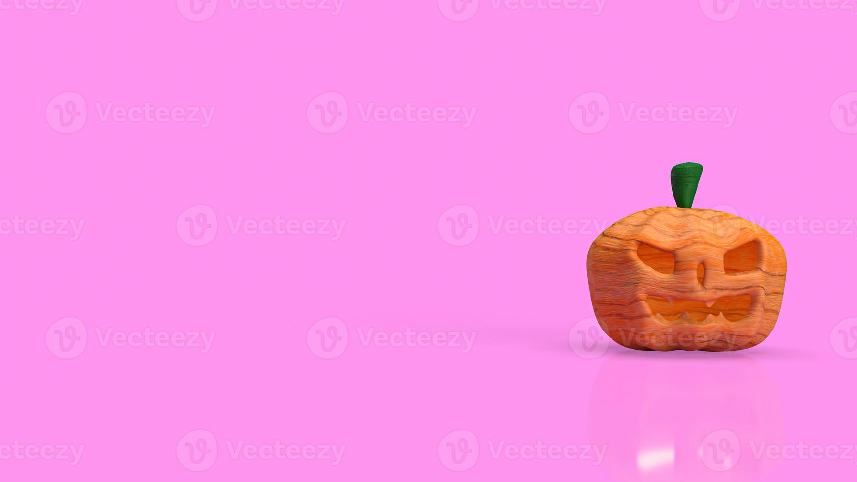 pumpkin halloween on pink background for holiday concept 3d rendering photo